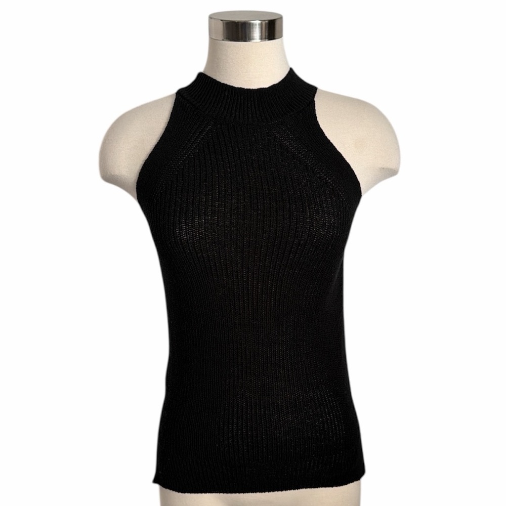 Black Sleeveless Knit Top